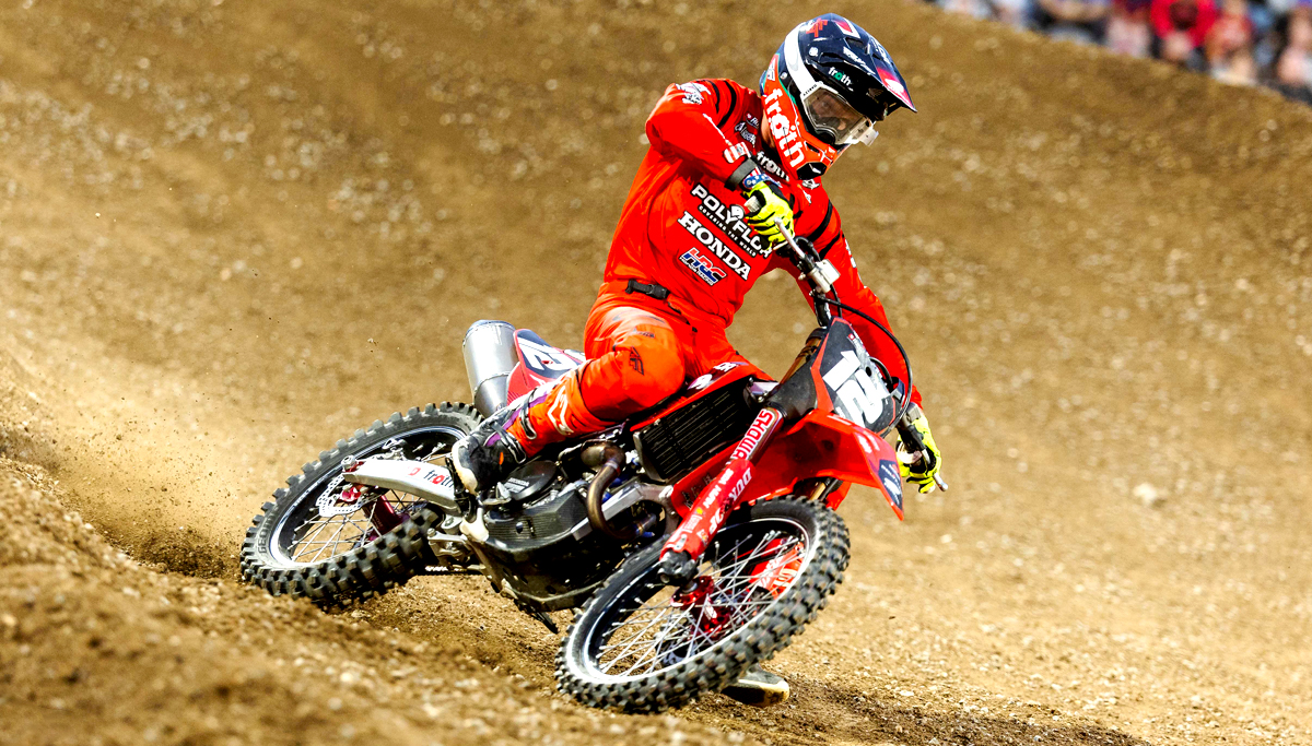 Shane McElrath is part of the 2024 SX2 grid on a Fire Power Honda