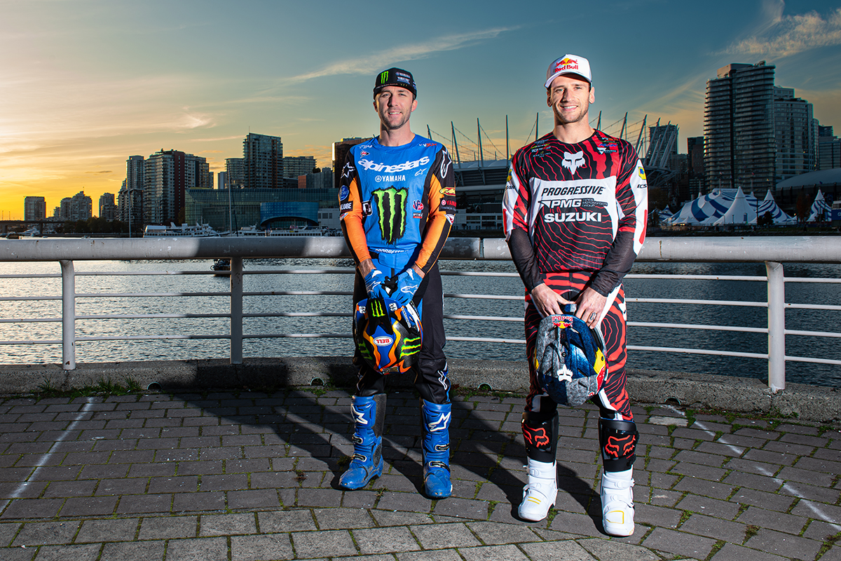 World Supercross Canadian GP Eli Tomac and Ken Roczen outside BC Place, Vancouver