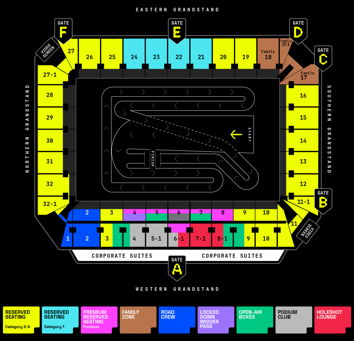 World Supercross | Gold Coast Cbus Super Stadium Seating Map